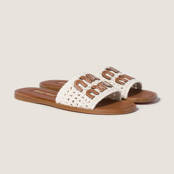 Miu Miu Mules Toile & Cuir