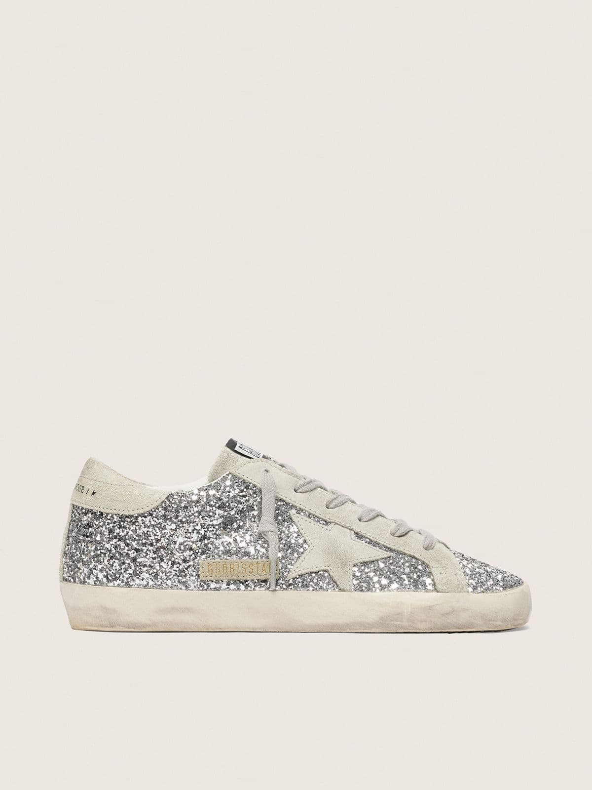 Super-Star à paillettes argentées avec étoile en daim gris froid